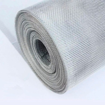 Сетка алюминиевая просечно-вытяжная оцинкованная с черной с мелкой ячейкой в рулонах 2х25х25 мм в&nbsp;Новосибирске

